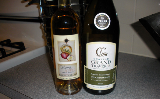 Michigan Apple Brandy and Michigan Dry White Wine
