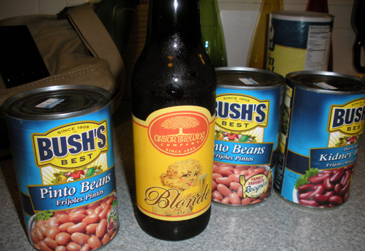 Ingredients for turkey chili with beer
