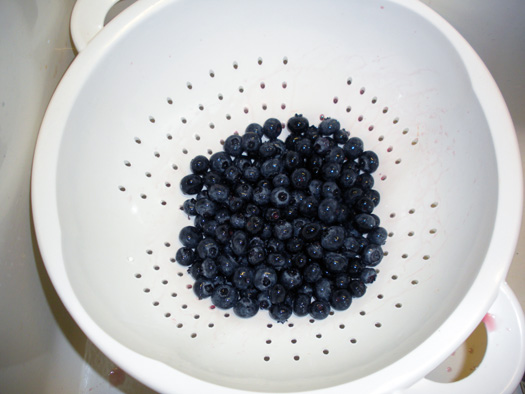 Blueberries strained