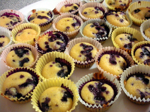 blueberries soaked in wine cornbred muffins