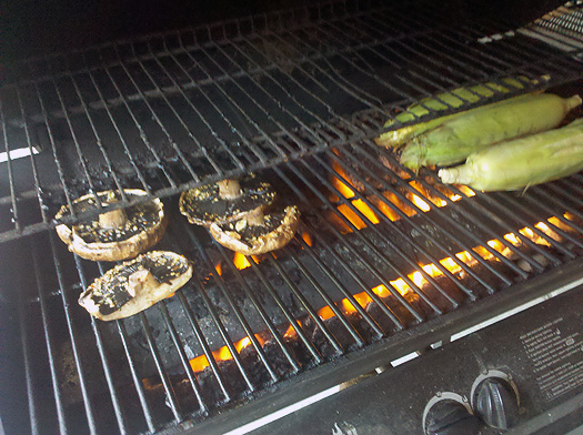 grilling beer marinated portobello mushrooms