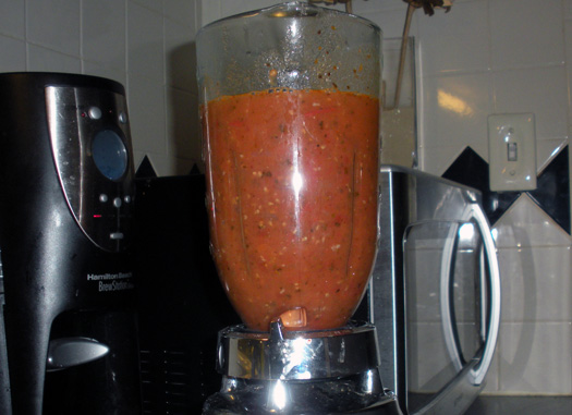 Tomatoes in a blender