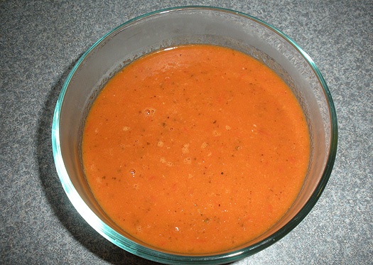 Red wine and brandy tomato soup