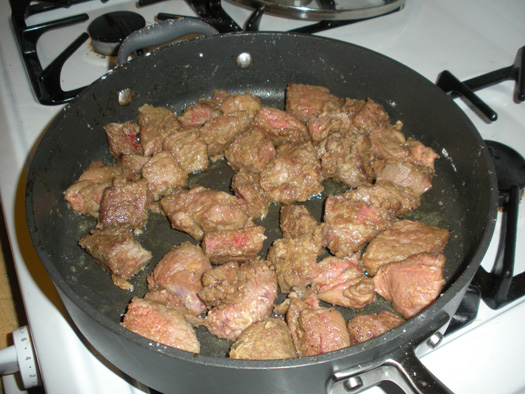 browned stew meat