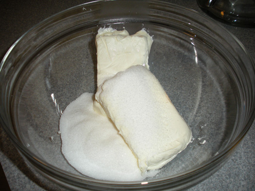 Cream cheese and sugar