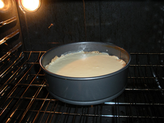 cheesecake in oven