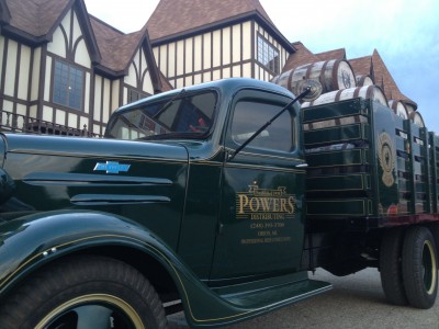 Parked out front was a classic Powers Distributing truck.