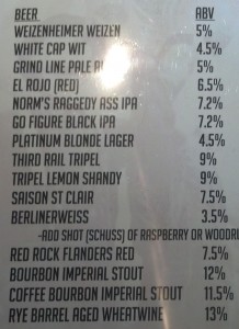 We drank our way through the entire beer list!